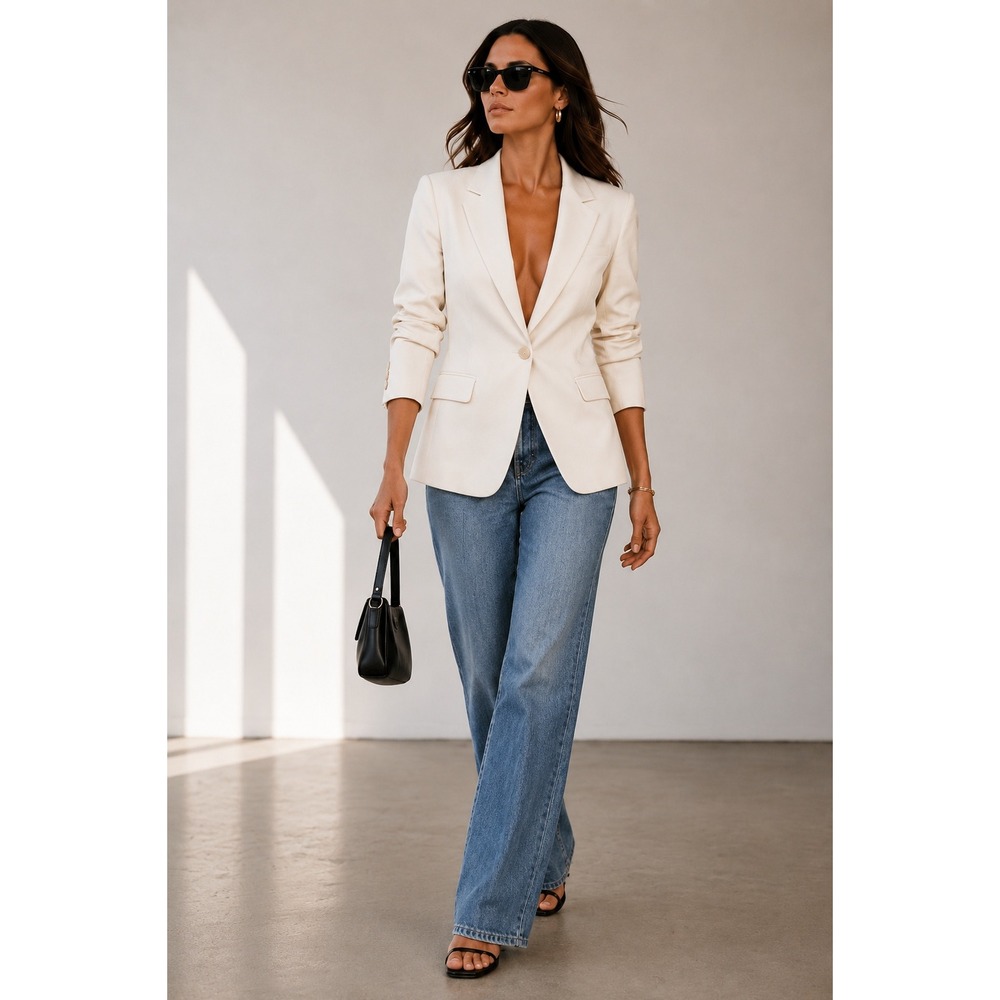 Stella McCartney Blazer Women's Size 4 Cream NWT Single Button Tailored